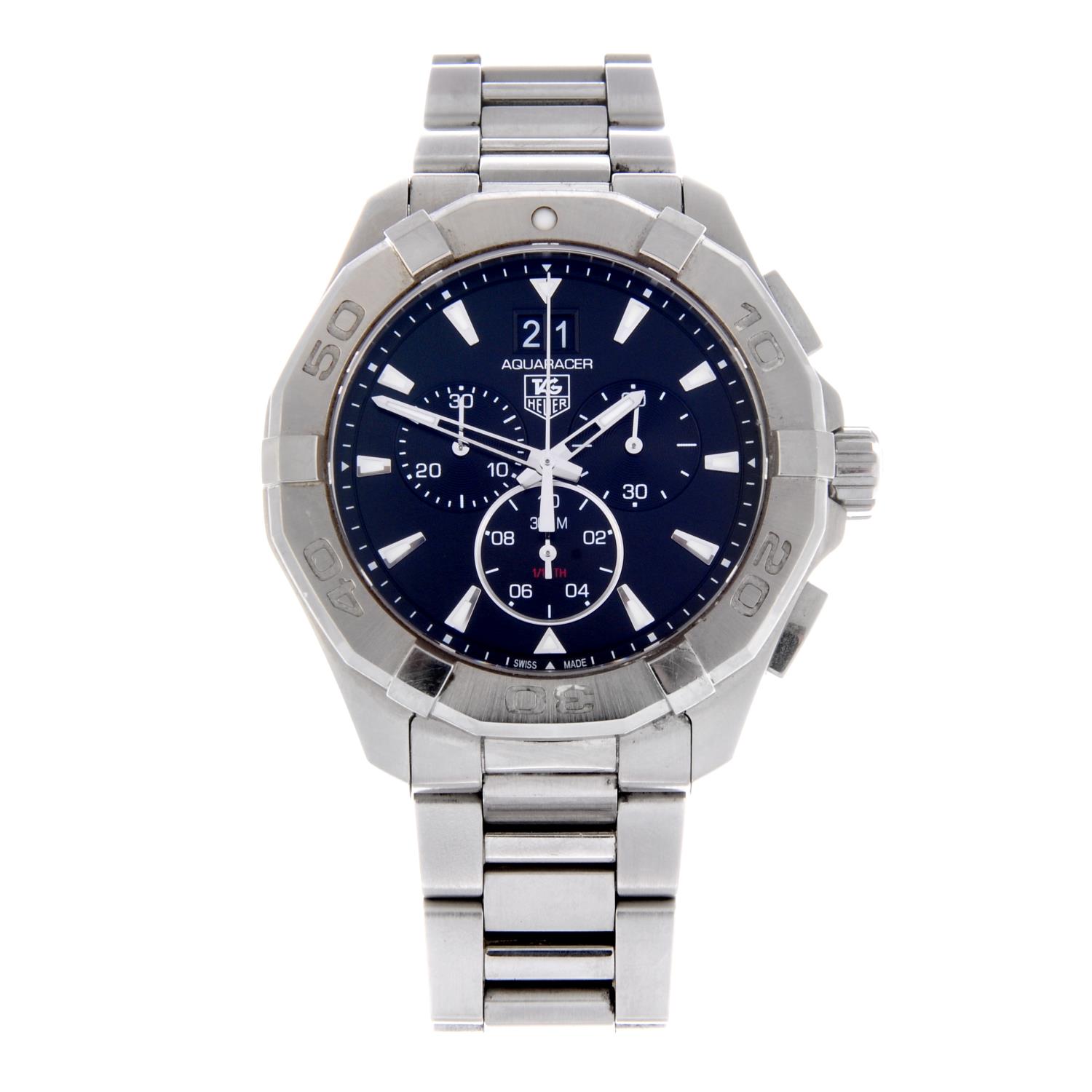 TAG HEUER - a gentleman's Aquaracer chronograph bracelet watch. Stainless steel case with calibrated