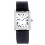 CARTIER - a gentleman's Tank Solo wrist watch. Stainless steel case. Reference 3169, serial