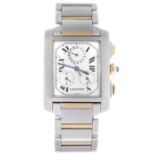 CARTIER - a gentleman's Tank Francaise Chronoflex chronograph bracelet watch. Stainless steel