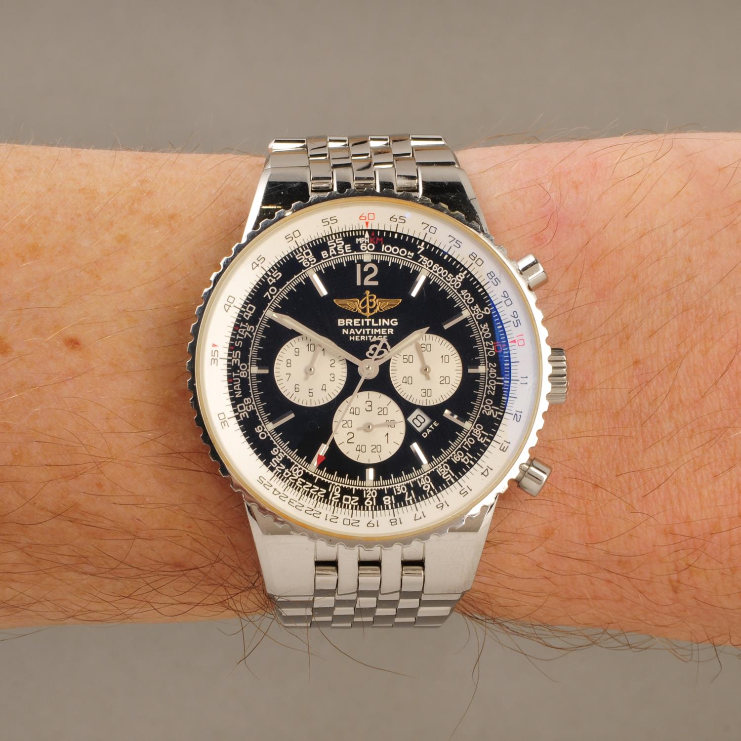 BREITLING - a gentleman's Navitimer Heritage chronograph bracelet watch. Stainless steel case with - Image 3 of 7