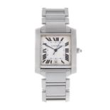 CARTIER - a mid-size Tank Francaise bracelet watch. Stainless steel case. Reference 2302, serial