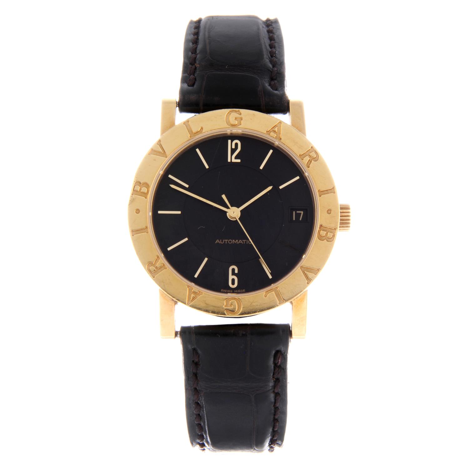 BULGARI - a gentleman's wrist watch. 18ct yellow gold case. Reference BB33GL, serial P.1218.