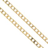 A 9ct gold chain.Import marks for Birmingham, 1992.Length 44cms.