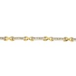 An 18ct gold diamond bracelet.Estimated total diamond weight 0.25ct.Import marks for London.Length