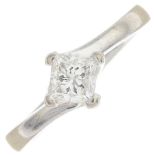 An 18ct gold square-shape diamond,