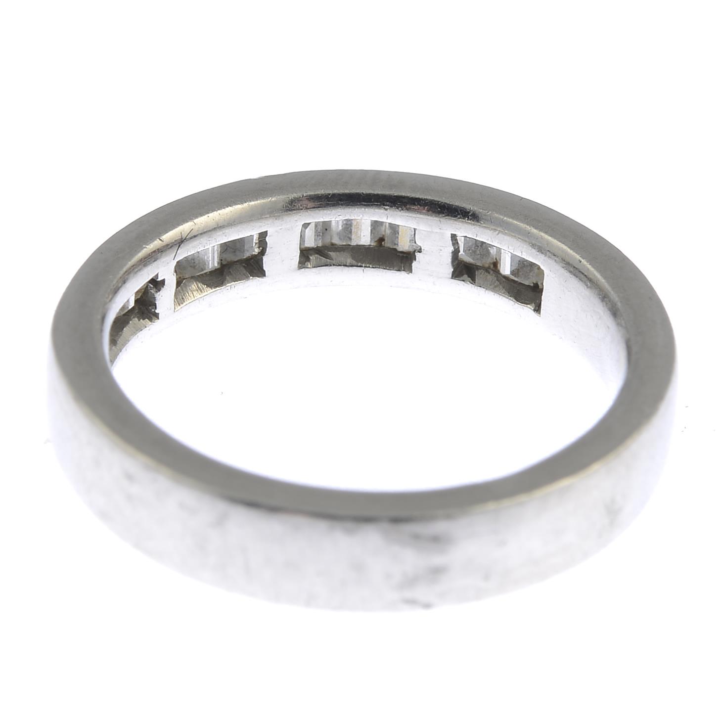 A platinum diamond half eternity ring.Estimated total diamond weight 0.85ct, - Image 3 of 3