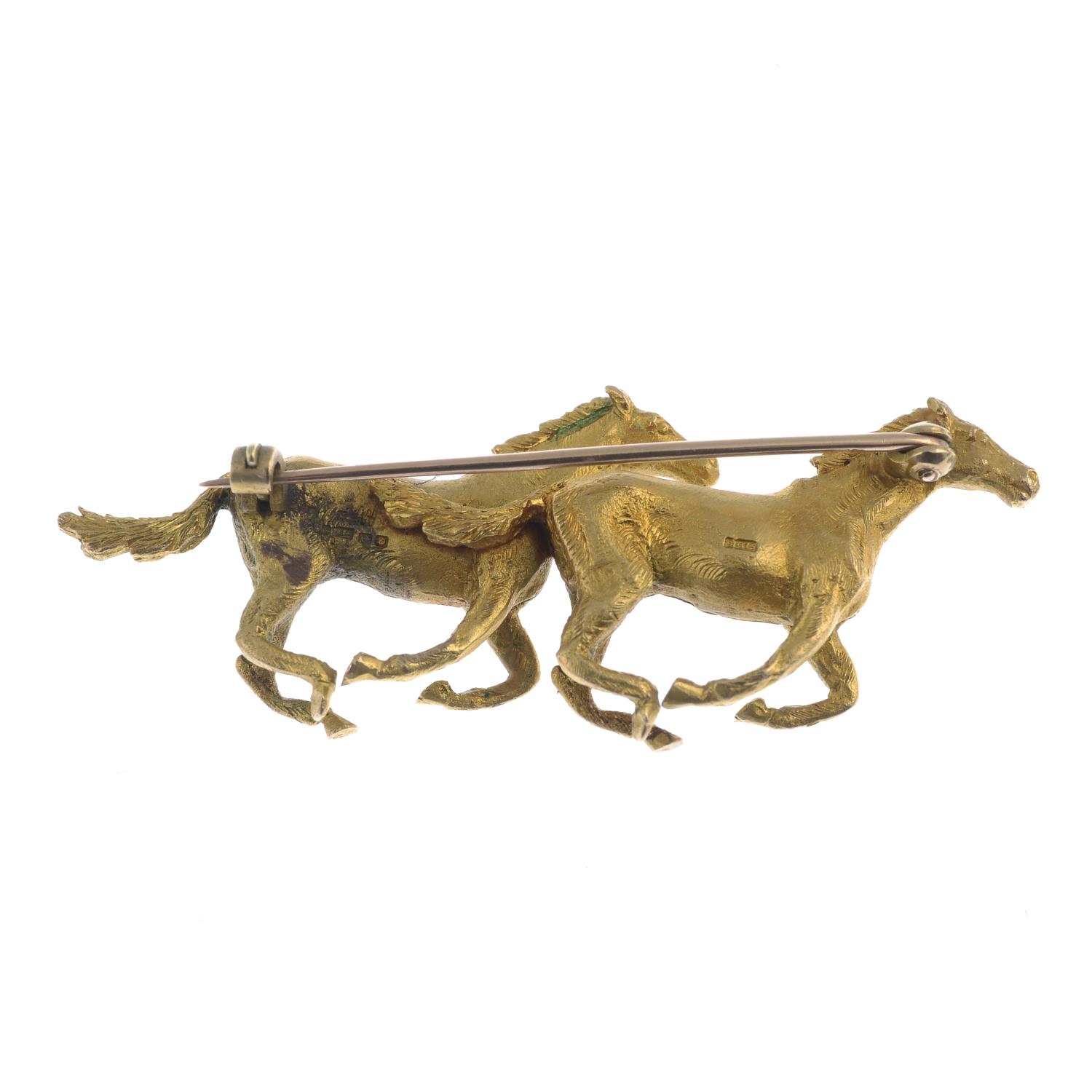 A mid 20th century 9ct gold brooch, - Image 2 of 2