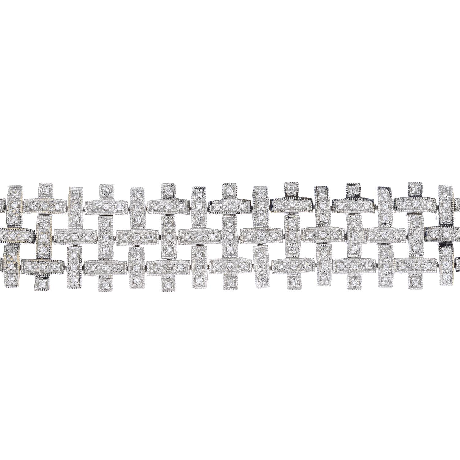 A diamond bracelet.Estimated total diamond weight 2cts.