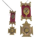 Two early 20th century 9ct gold Royal Order of the Antediluvian Buffaloes medals.Hallmarks for