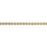 A 9ct gold diamond bracelet.