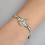 A lady's mid 20th century platinum diamond cocktail watch,