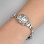 A vari-cut diamond bracelet, converted from a cocktail watch.