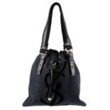 YVES SAINT LAURENT - a denim drawstring handbag.