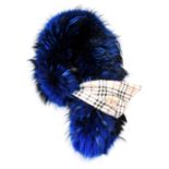 BURBERRY - a dyed blue fox fur collar and cuffs.