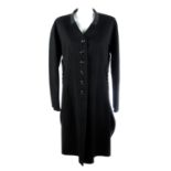 LOUIS VUITTON - a knee-length fitted black cashmere coat.