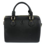 TRUSSARDI - a black leather Boston handbag.