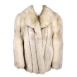 A blue fox fur jacket.