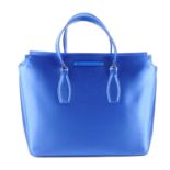 ERMANNO SCERVINO - a blue satin handbag.