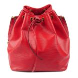 LOUIS VUITTON - a red Epi Noé bucket handbag.