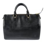 LOUIS VUITTON - a black Epi Speedy 30 handbag.