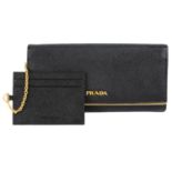 PRADA - a Saffiano leather long wallet.