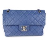 CHANEL - a blue Jumbo Single Flap handbag.