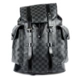 LOUIS VUITTON - a Damier Graphite Christopher PM backpack.