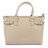 TRUSSARDI - a beige leather handbag.
