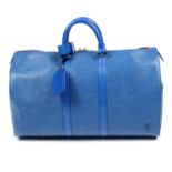 LOUIS VUITTON - a blue Epi Keepall 55 luggage bag.