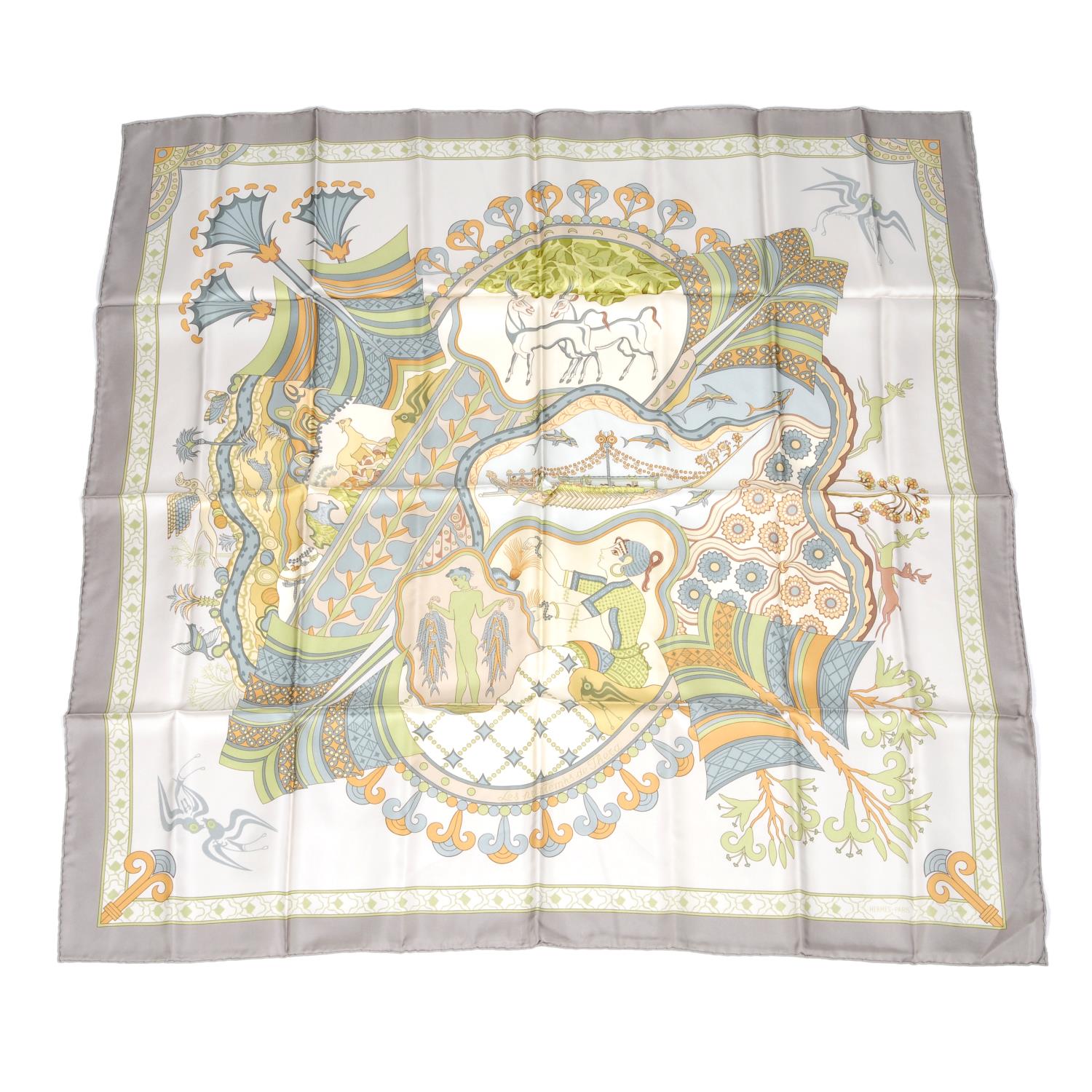 HERMÈS - a 'Les Printemns de Thera' silk scarf. - Image 2 of 2