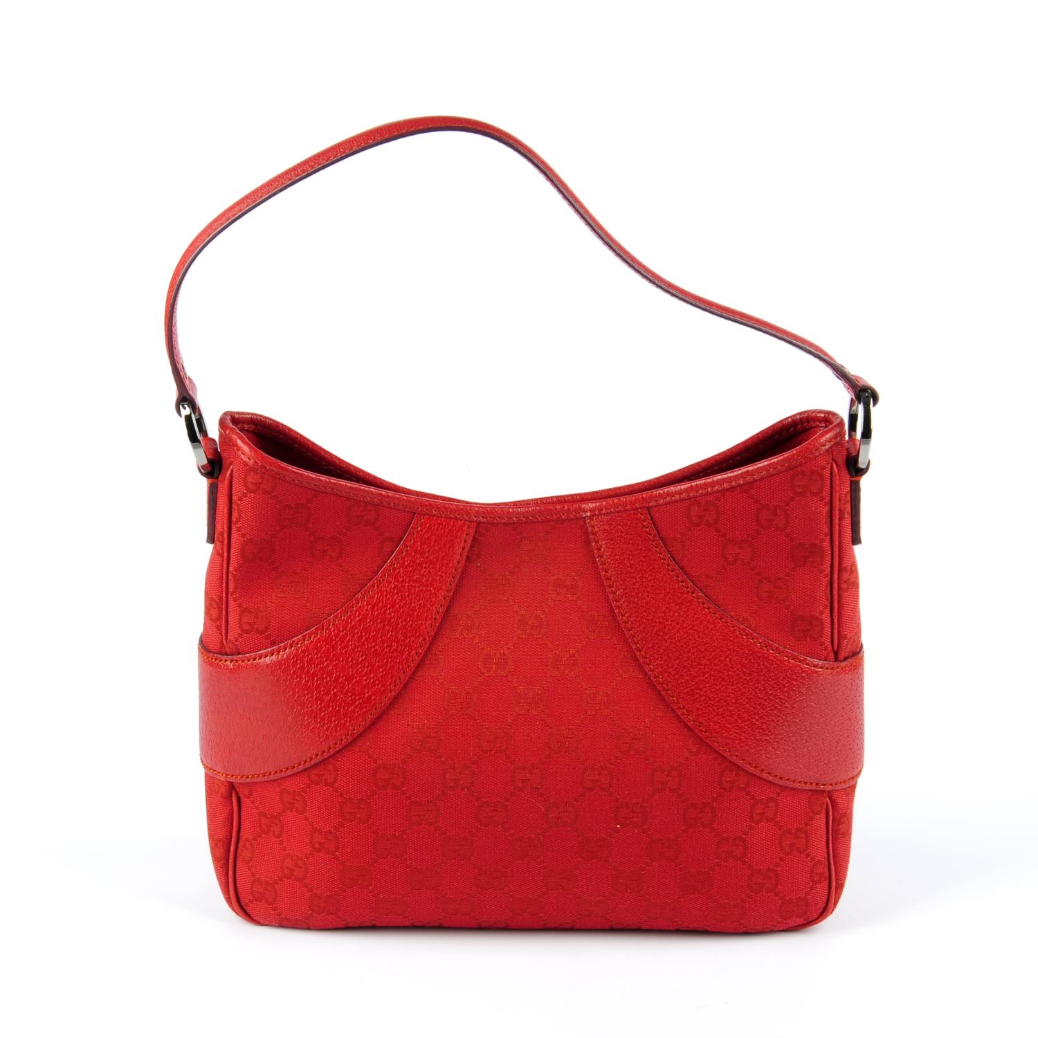 GUCCI - a red Monogram canvas handbag. - Image 2 of 4
