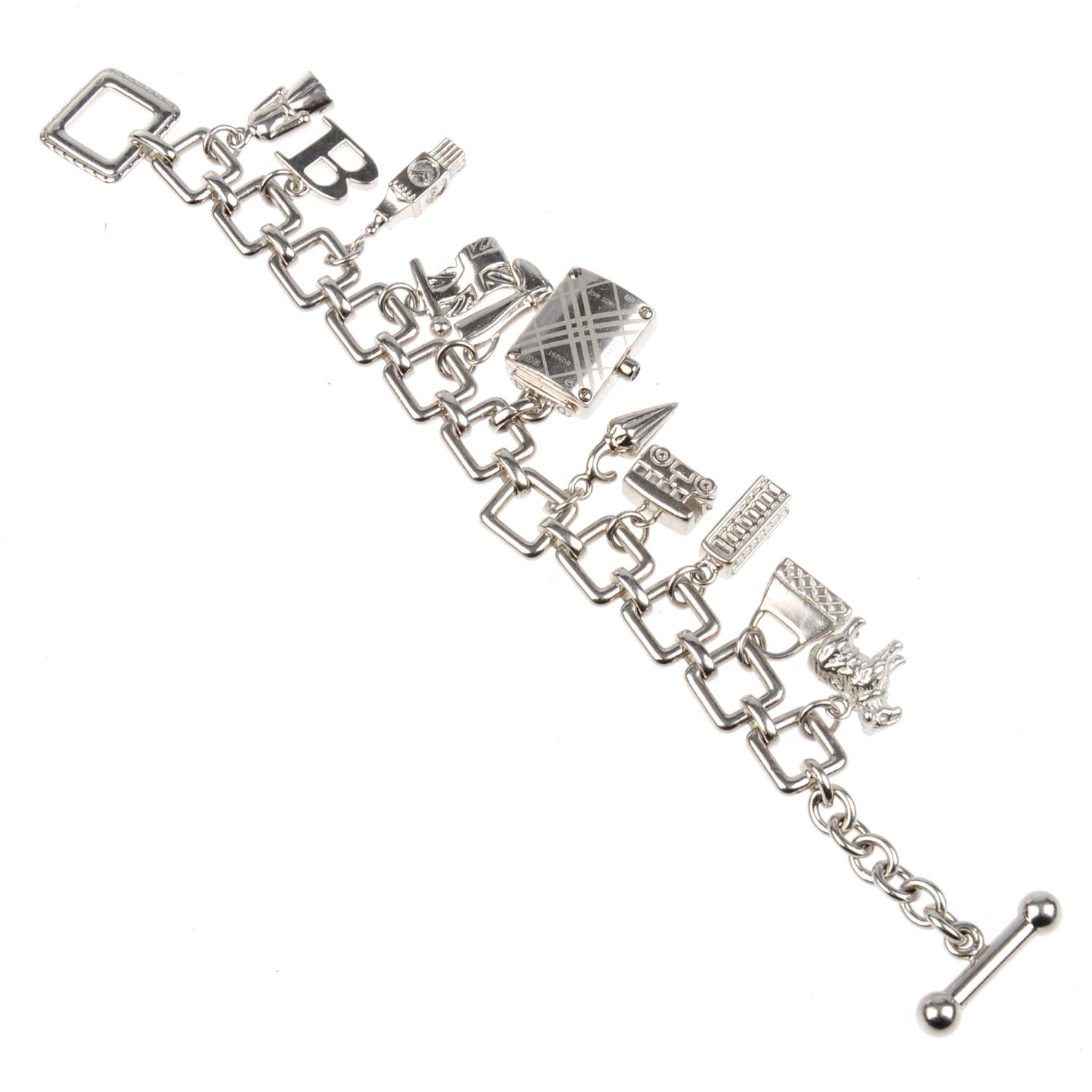 BURBERRY - a lady's silver Signature bracelet watch. - Image 2 of 3