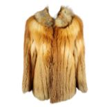 A red fox fur jacket.