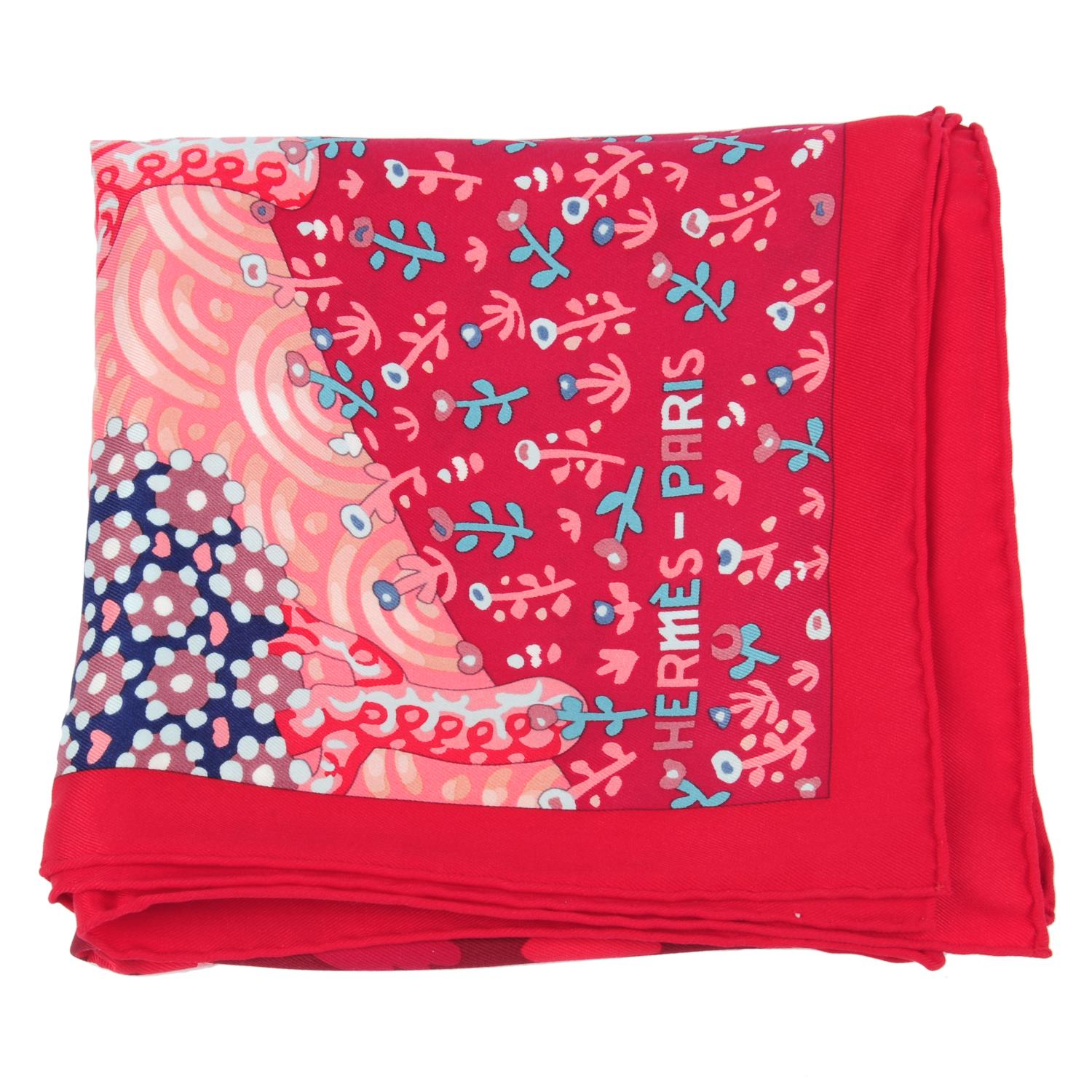 HERMÈS - a small 'Les Ailes Pleines de Joie' silk scarf.