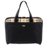 BURBERRY - a Check and nylon briefcase.