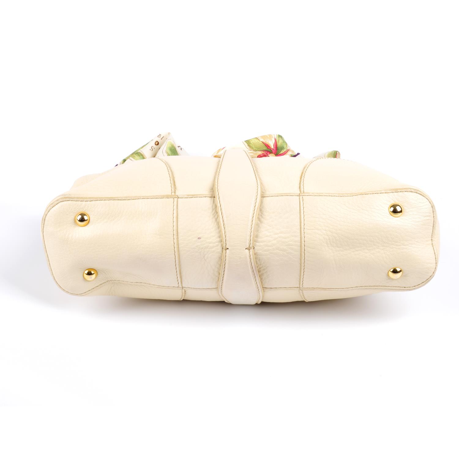 ASPREY - a cream handbag with scarf handle. - Image 4 of 4