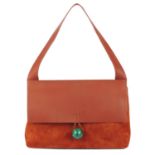 CORTO MOLTEDO - a tan suede and leather handbag.