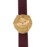 ROBERTO CAVALLI - a lady's gold plated diamond set wrist watch.