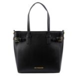 TRUSSARDI - a black Saffiano leather tote.