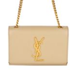 YVES SAINT LAURENT - a cream leather Chain Wallet handbag.