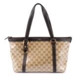 GUCCI - a crystal monogram canvas Abbey Tote.