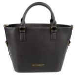 TRUSSARDI - a dark brown Saffiano leather handbag.