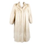 A full-length azurene mink coat.