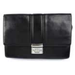 MONT BLANC - a black Meisterstück leather clutch.