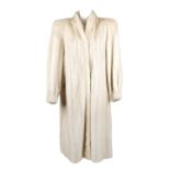 A full-length azurene mink coat.