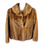 A pastel mink jacket.