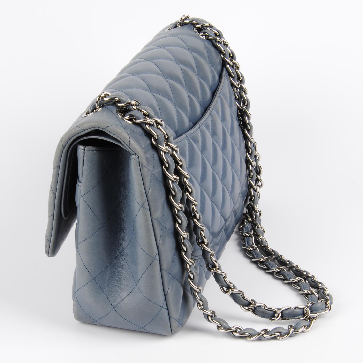 CHANEL - a light blue Jumbo Classic Double Flap handbag. - Image 3 of 4