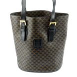 CÉLINE - a Macadam coated canvas bucket handbag.