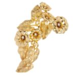 CHRISTIAN DIOR - a floral brooch.