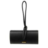 GUCCI - a black satin hard cased clutch.